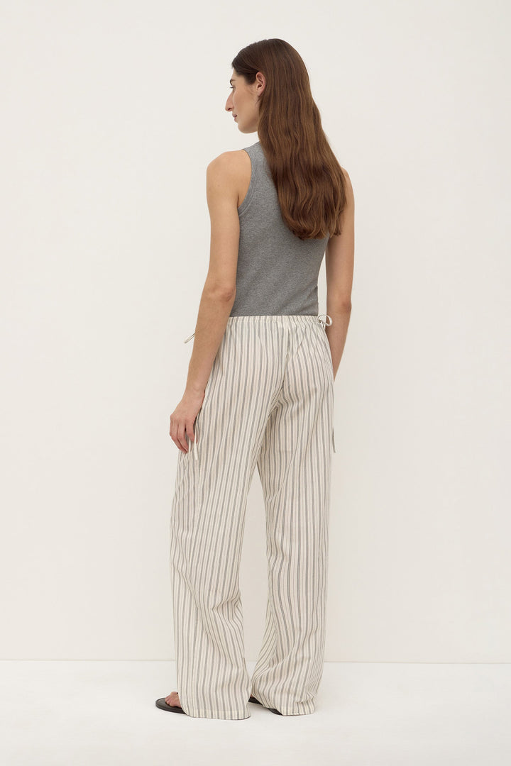 Riva Stripe Pants | Low-Rise Cotton, Elastic Waistband 5