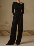 Riva Women's Shirt | Asymmetric Long Sleeve, Slim Fit 2