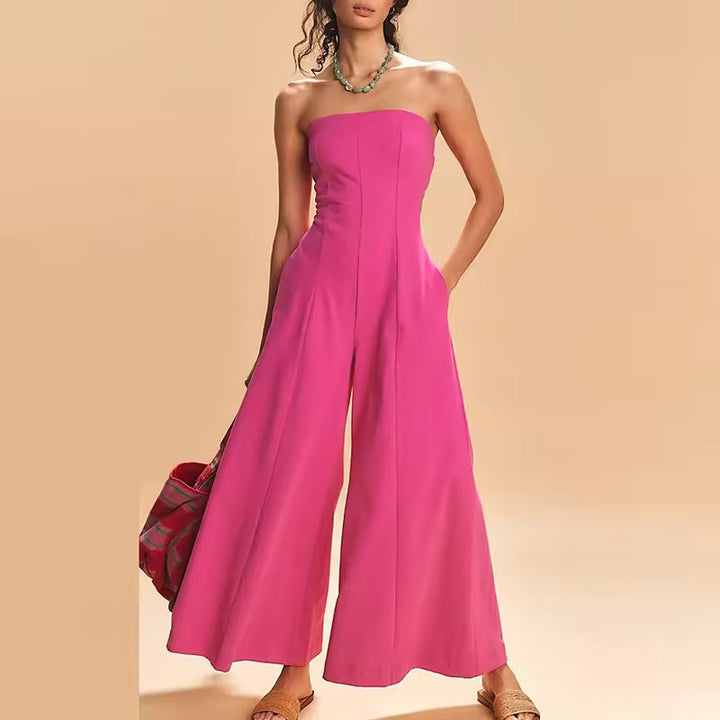 Riviera Jumpsuit Women | Backless Wide-Leg, Elegant Draped Fabric 6