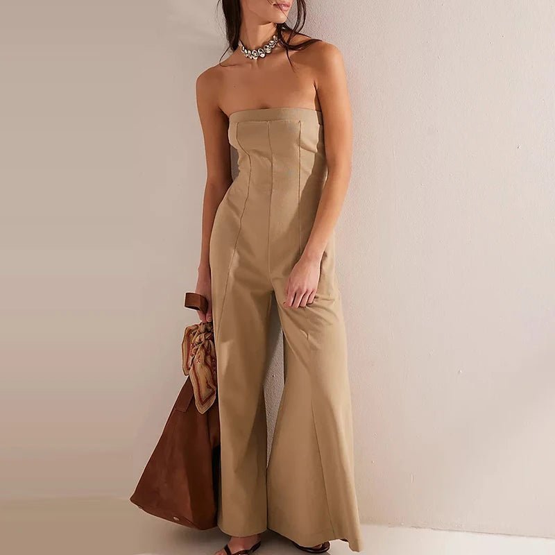 Riviera Jumpsuit Women | Backless Wide-Leg, Elegant Draped Fabric 8