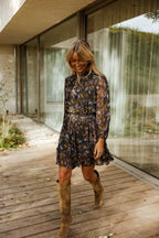 Robe Alexandra | Black Print Elegance