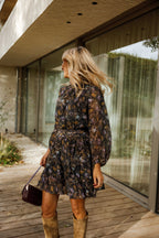 Robe Alexandra | Black Print Elegance