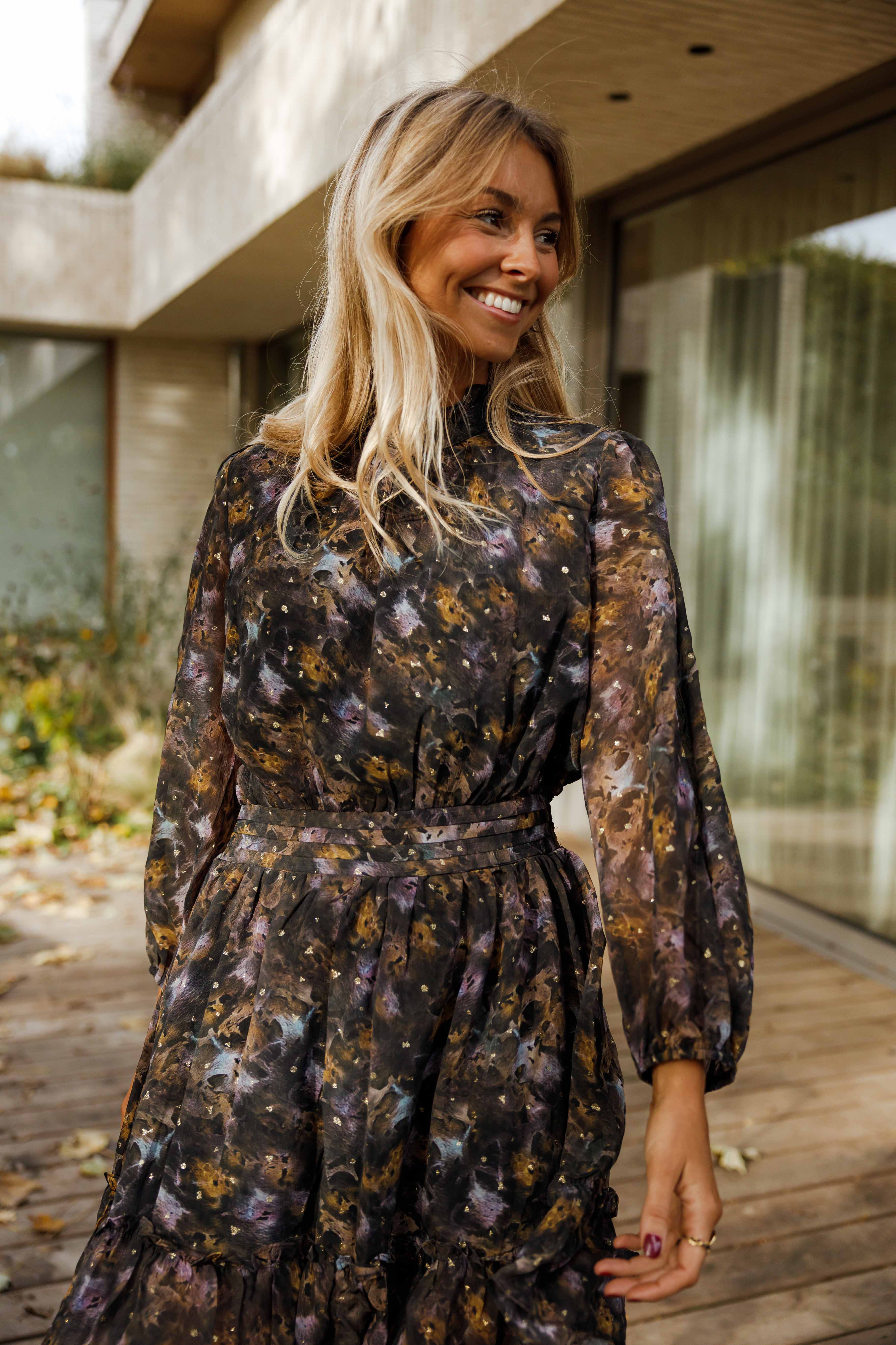 Robe Alexandra | Black Print Elegance