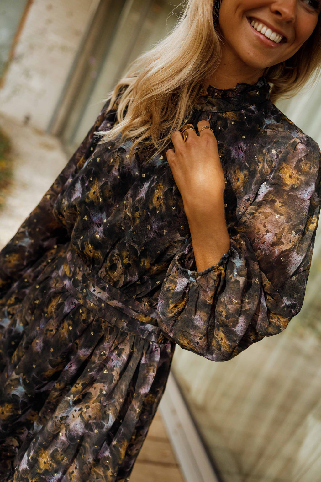 Robe Alexandra | Black Print Elegance