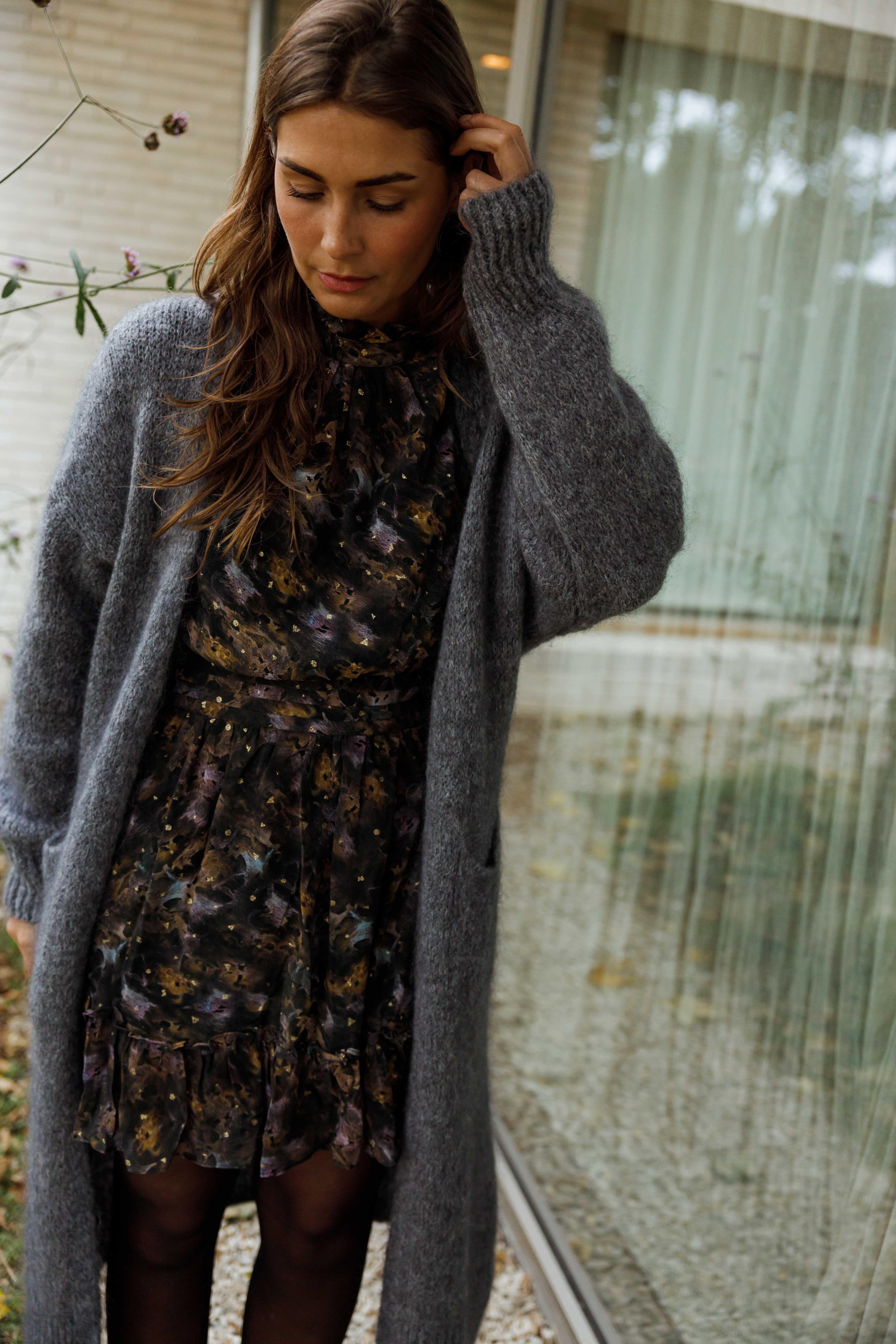 Robe Alexandra | Black Print Elegance