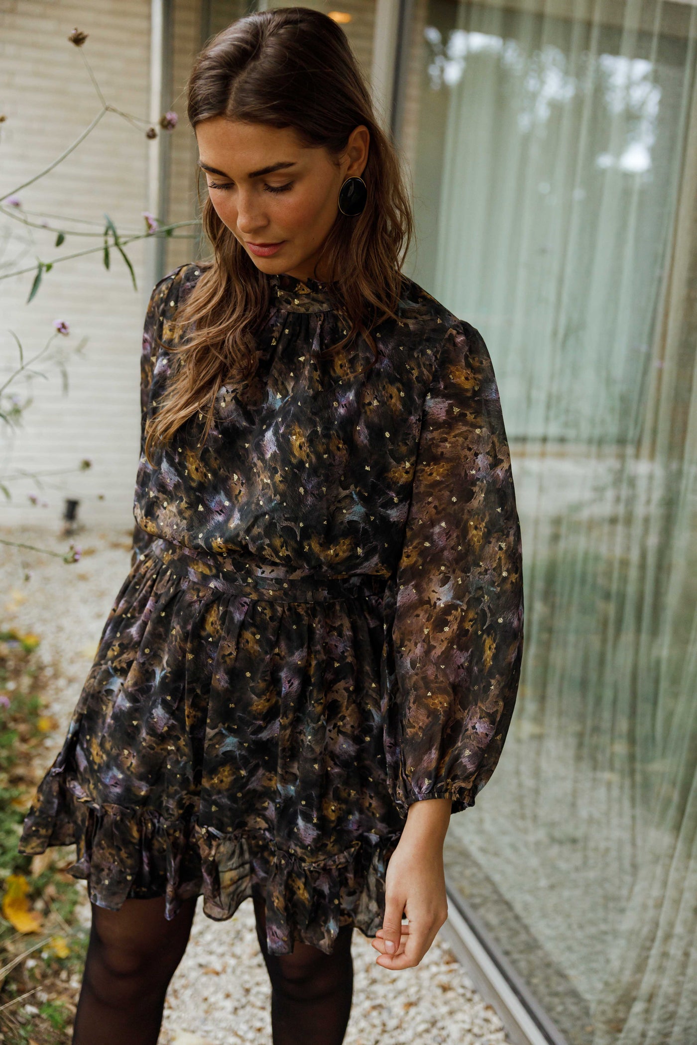 Robe Alexandra | Black Print Elegance