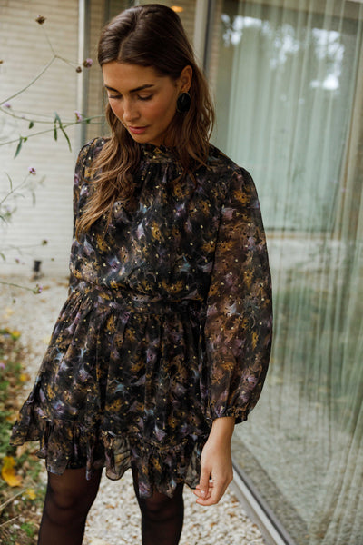Robe Alexandra | Black Print Elegance