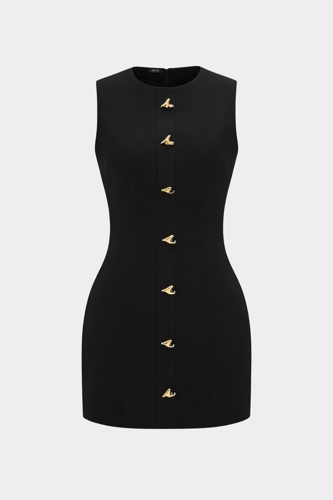 Ronda Mini Dress | Soft Fabric, Metallic Heart Button, Sleeveless, Summer Party Dress for Women 5