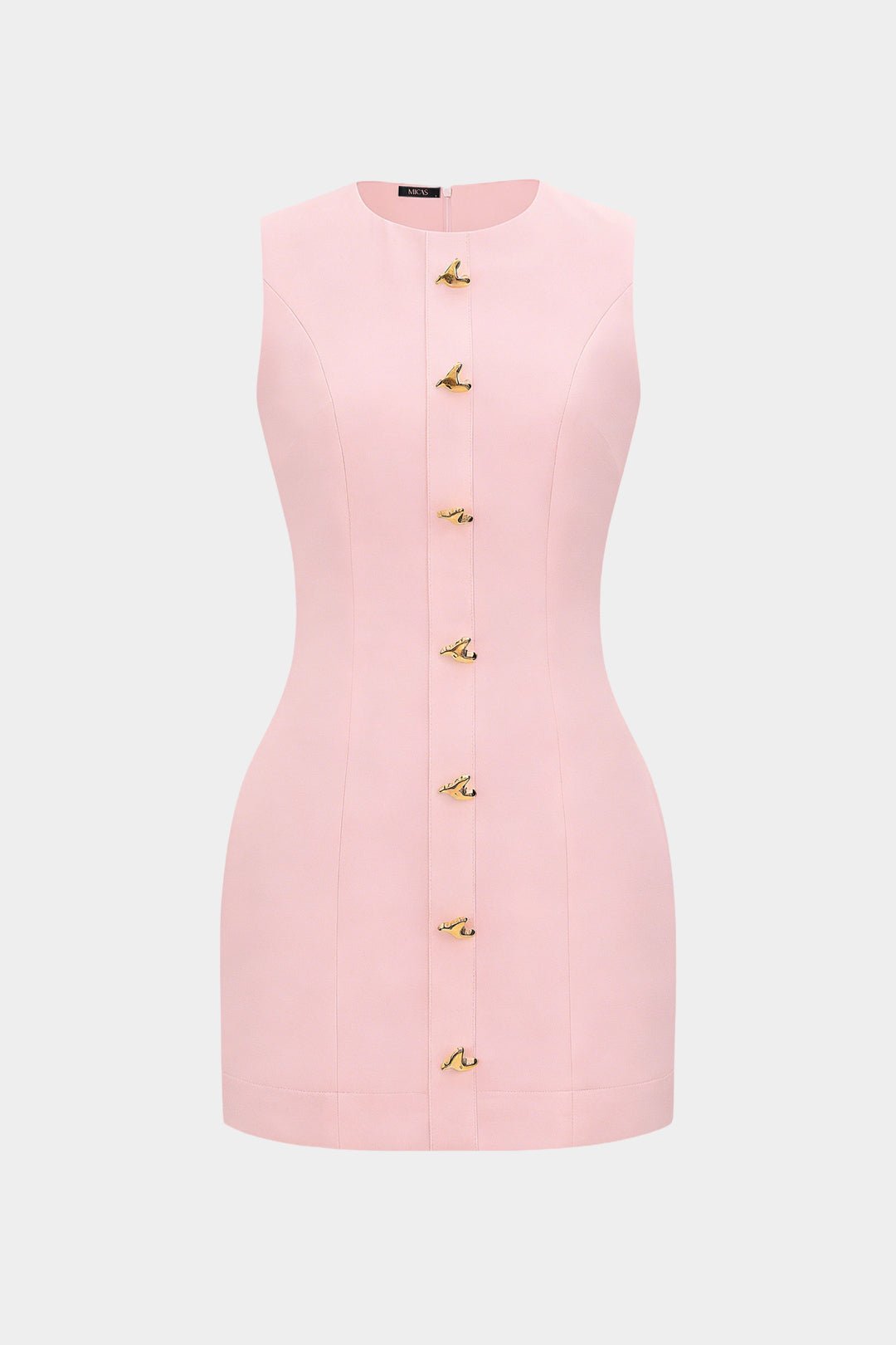 Ronda Mini Dress | Soft Fabric, Metallic Heart Button, Sleeveless, Summer Party Dress for Women 6