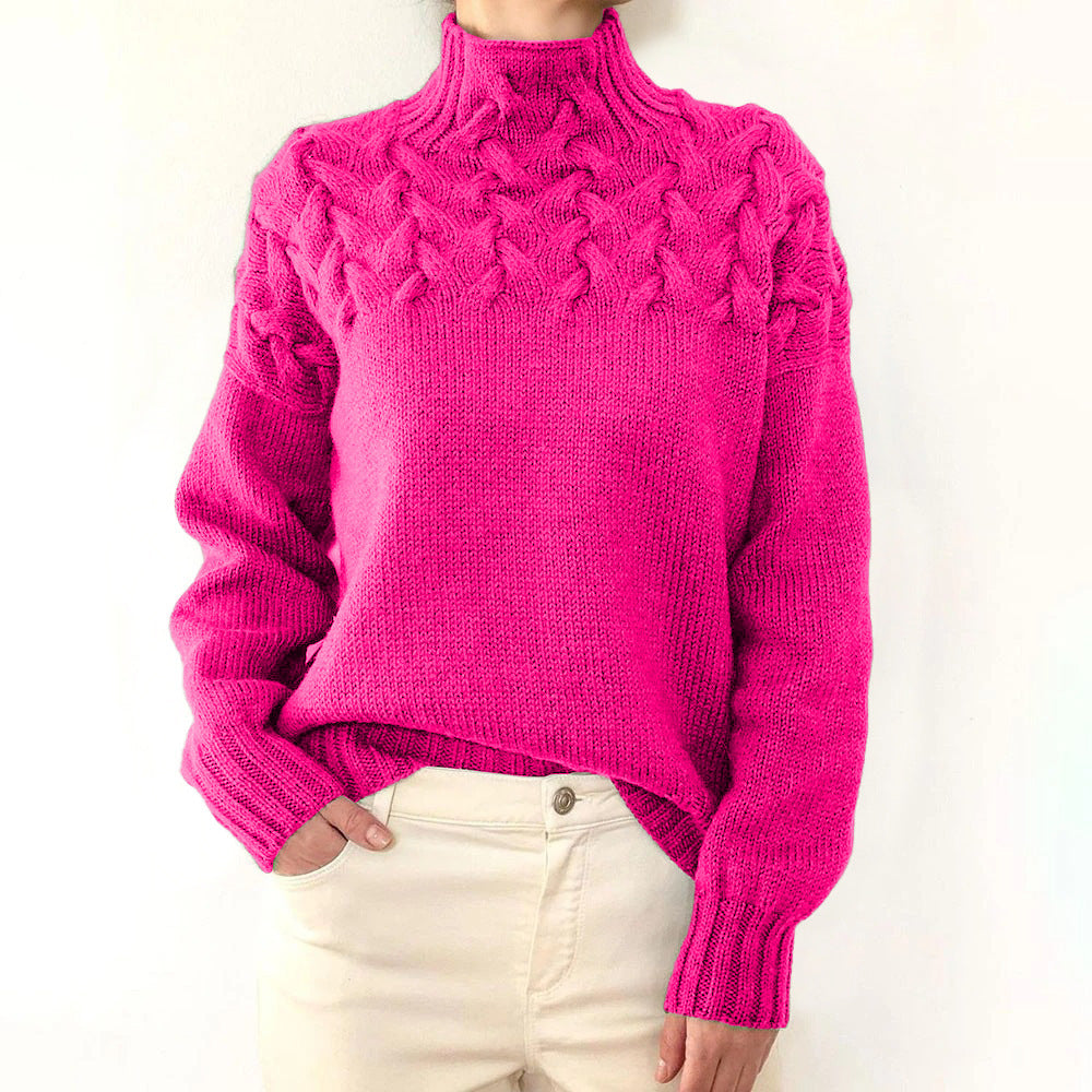 Women's Knit Turtleneck Sweater, 14 Colours, Fitted, Layering Piece