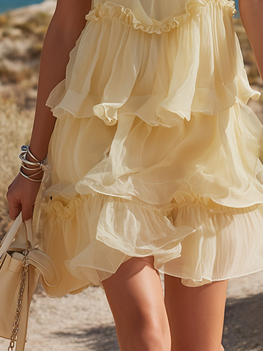 Rosa Mini Dress | Layered Chiffon, Retro-Inspired Summer Dress for Women 3