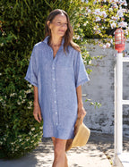 Rosa Womens Dress | Classic Linen, Relaxed Fit Midi Dress 0