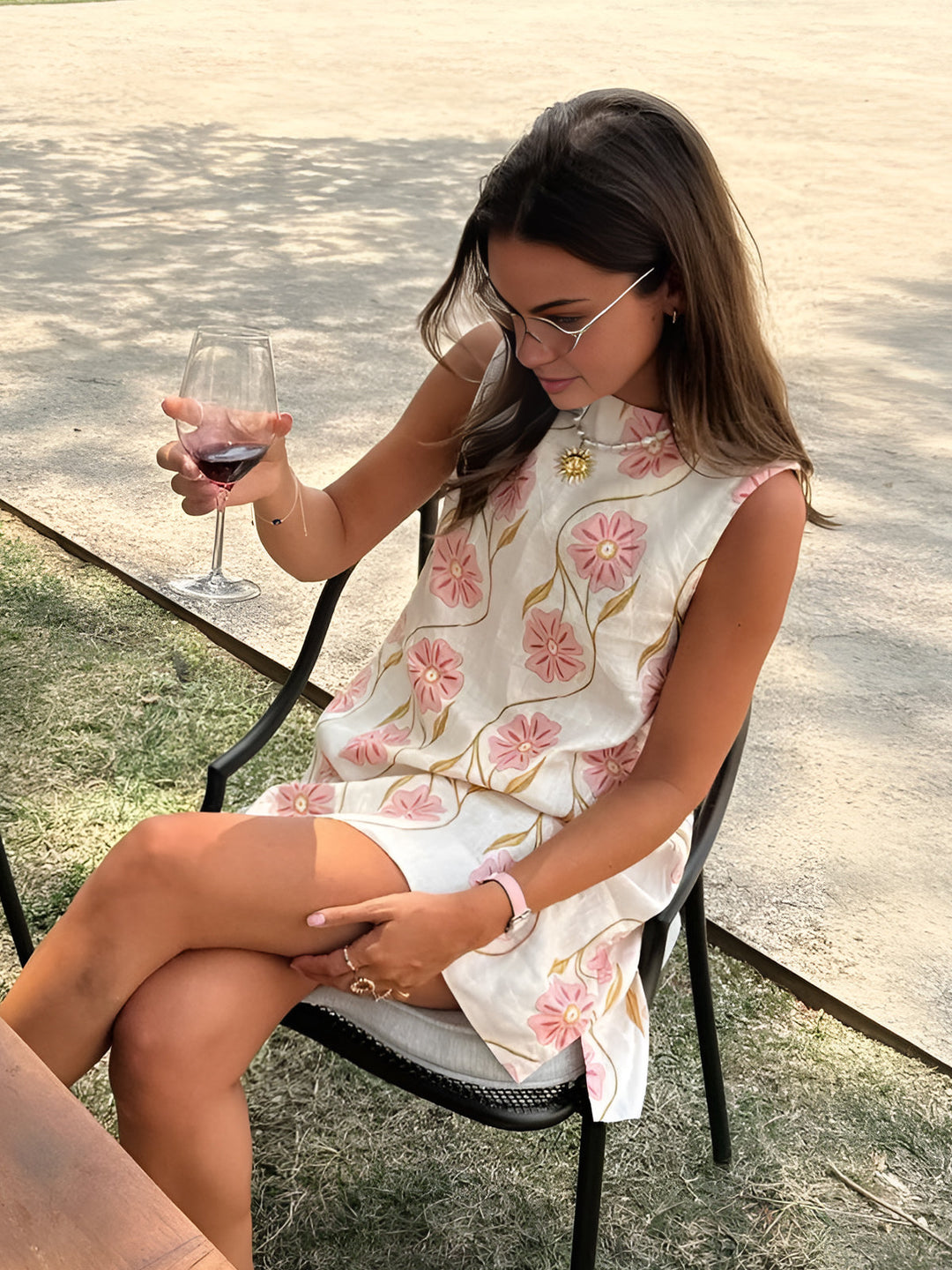 Rosa Womens Dress | Sleeveless, Romantic Print, Woven Fabric 0