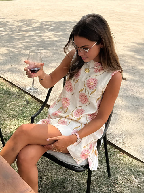 Rosa Womens Dress | Sleeveless, Romantic Print, Woven Fabric 0