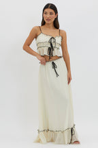 Roxy Summer Set | Boho Crop Top & Maxi Skirt, Adjustable Fit 0