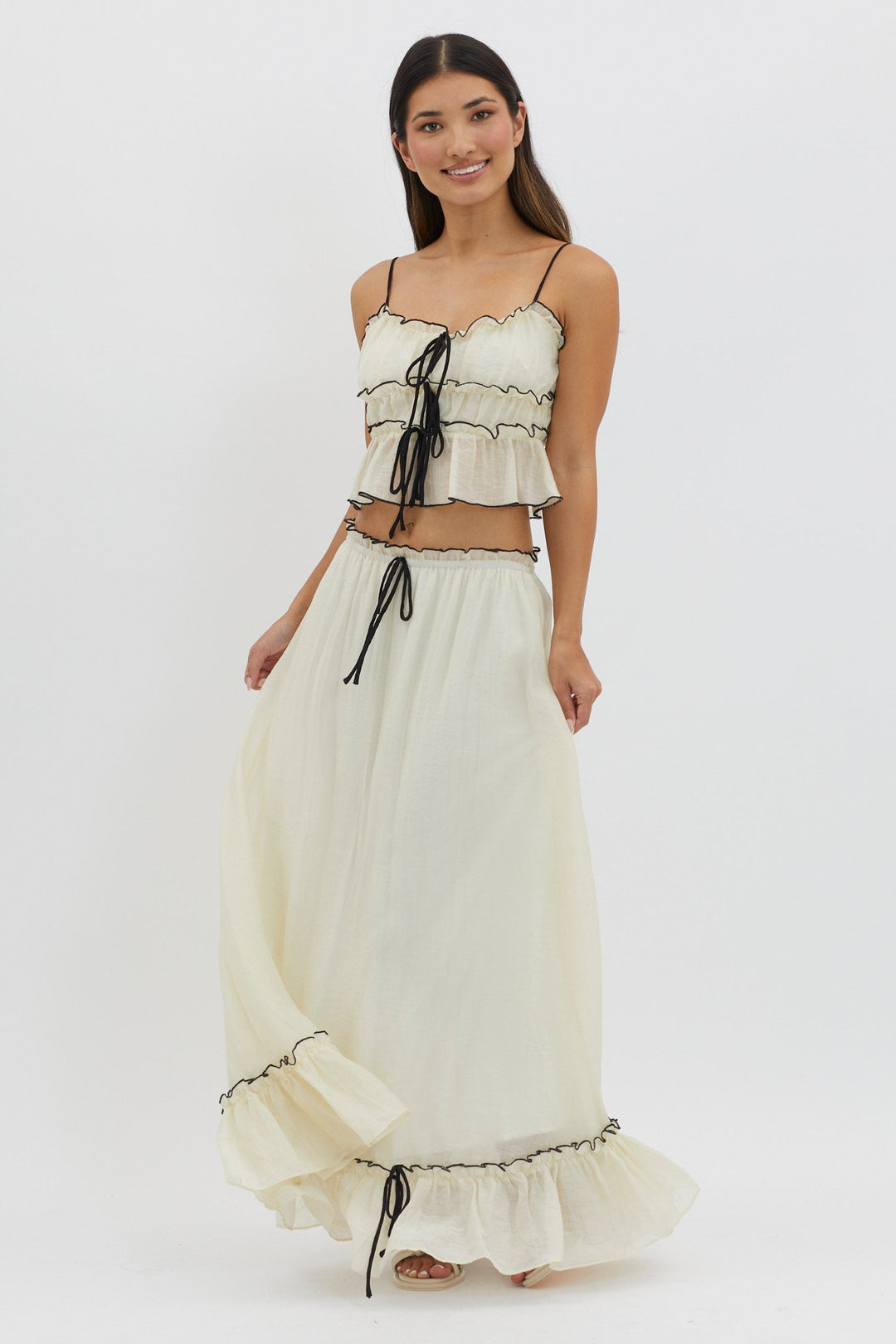 Roxy Summer Set | Boho Crop Top & Maxi Skirt, Adjustable Fit 1