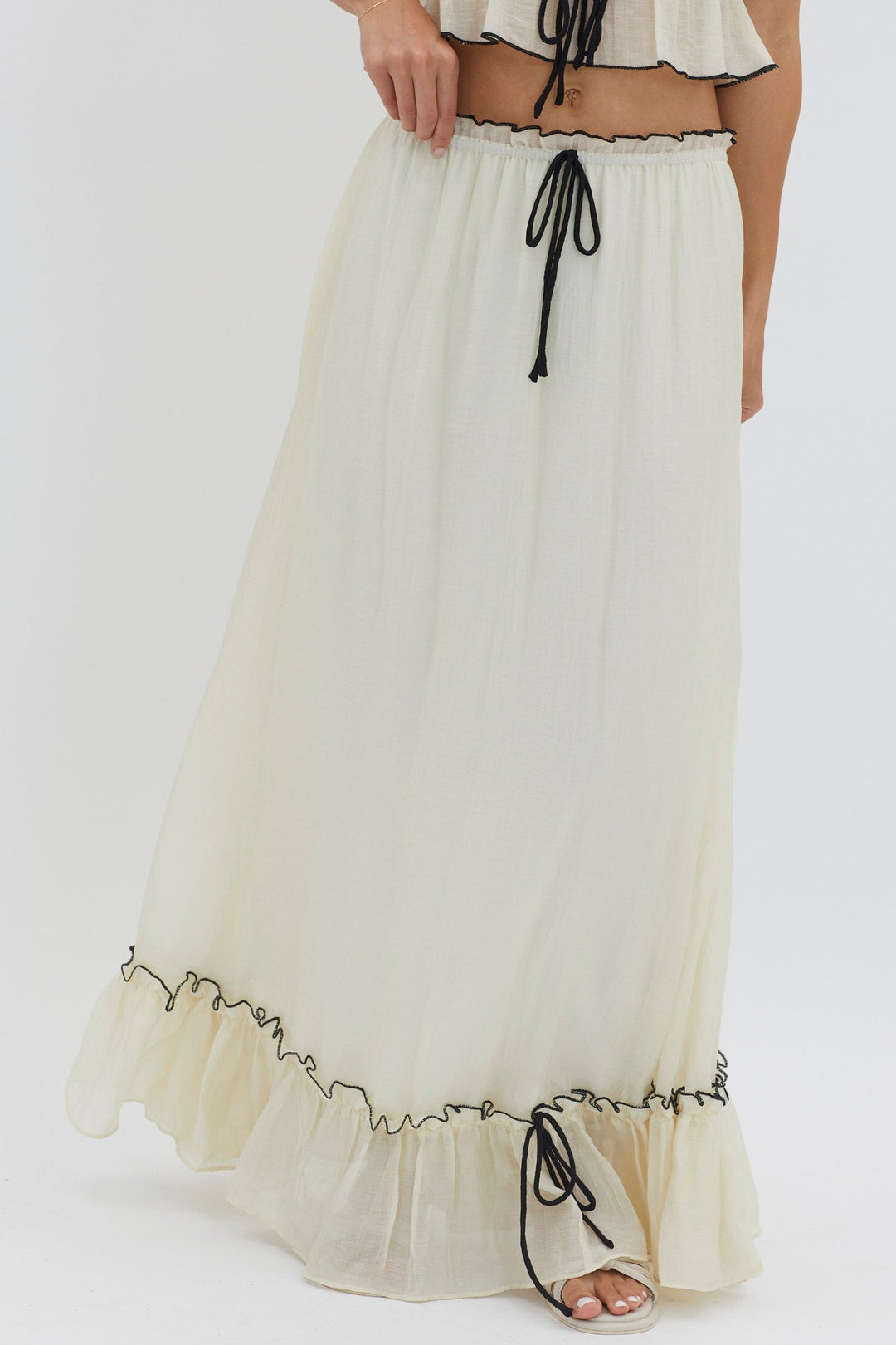 Roxy Summer Set | Boho Crop Top & Maxi Skirt, Adjustable Fit 4