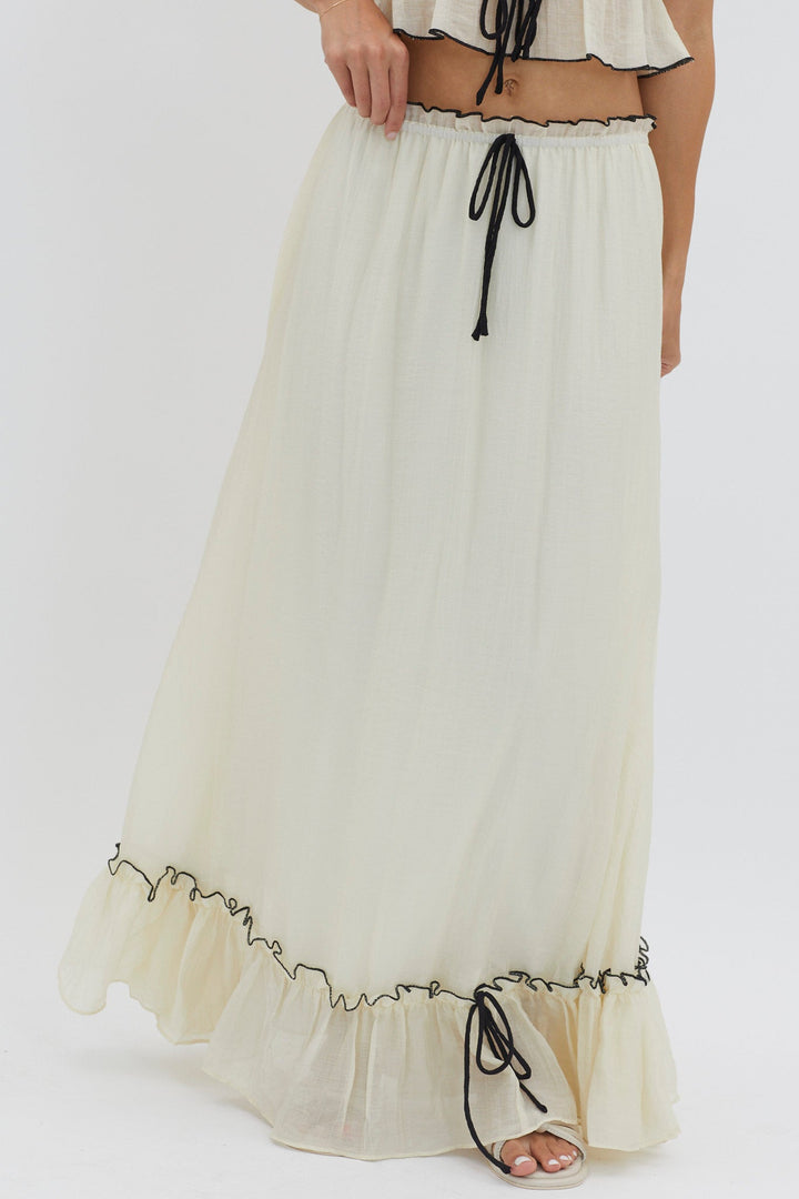 Roxy Summer Set | Boho Crop Top & Maxi Skirt, Adjustable Fit 4