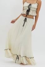 Roxy Summer Set | Boho Crop Top & Maxi Skirt, Adjustable Fit 9