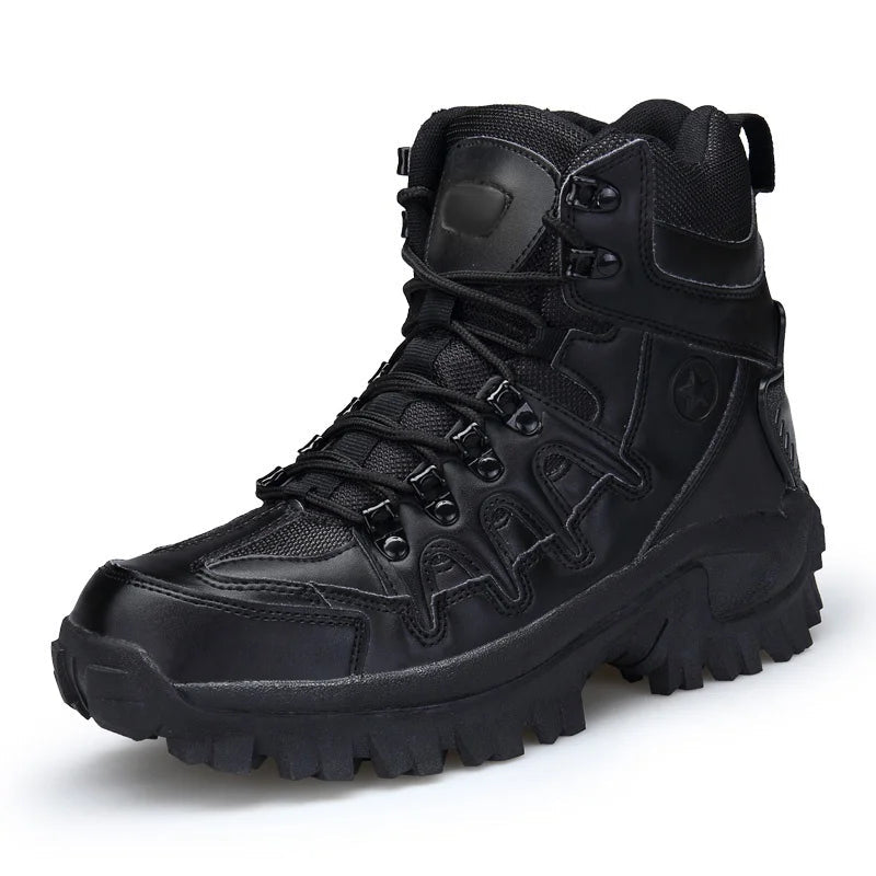 Rugged Hiking Boots for Men | Waterproof Leather, Shock Absorption 0