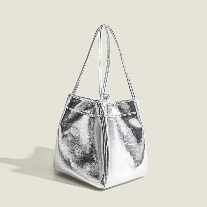 Shiny Soft Shoulder Bag | Metallic Finish