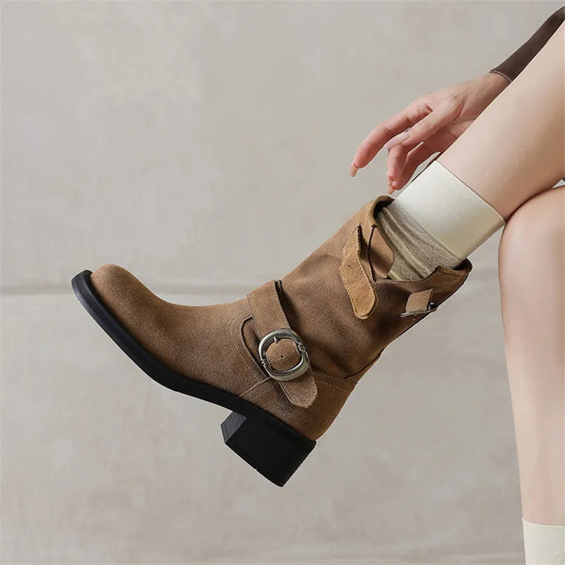 Blackthorn | Suede Buckle Boots