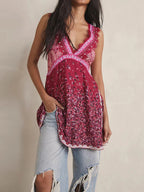 Sienna | Lace-Trim Floral Mini Dress