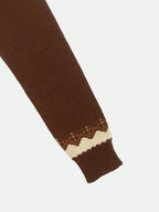 Punkin Sweater featuring a stylish jacquard design in soft wool, perfect for cozy autumn outfits. - 3