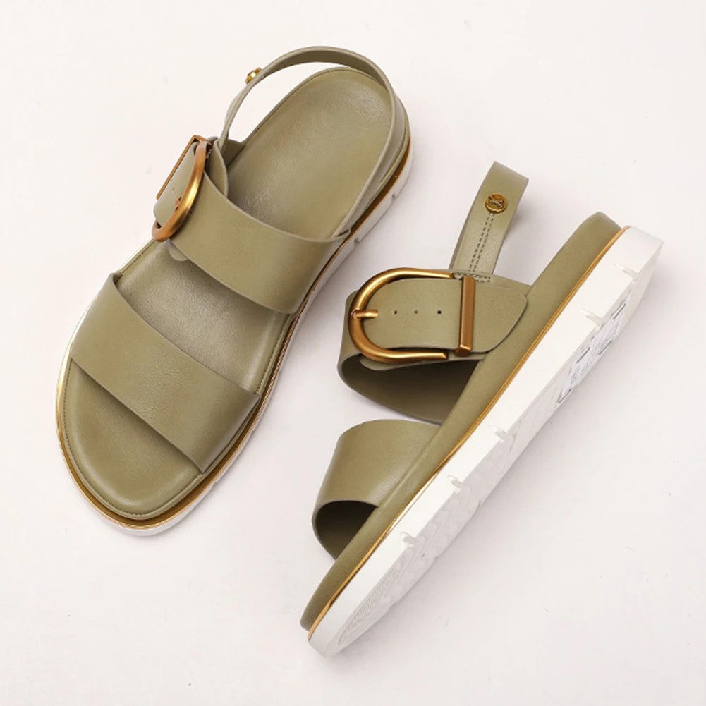 Valine | Gold-Buckle Strap Sandals