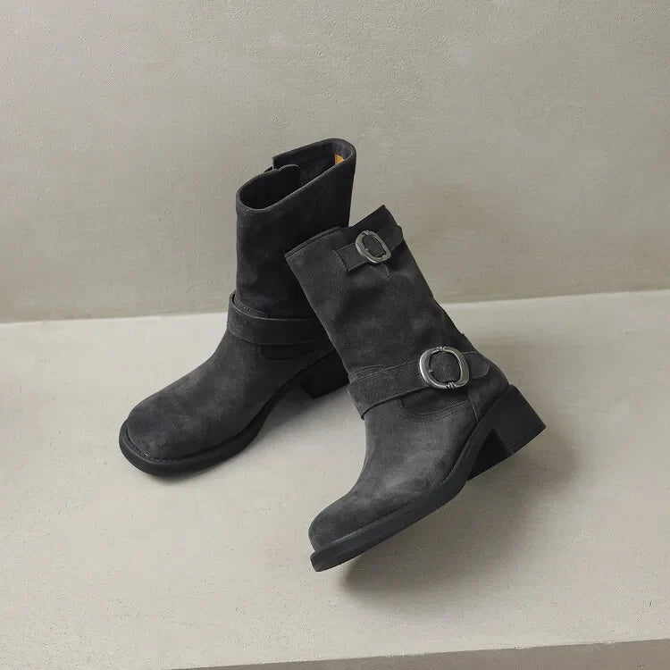 Blackthorn | Suede Buckle Boots