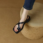 Ivy Cross Sandals | Italian Leather, Orthopedic Cushioned Footbed - 12