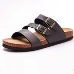 Hex | Nappa Leather Orthopedic Double Buckle Slide