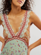 Sienna | Lace-Trim Floral Mini Dress