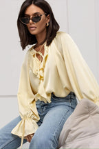 Liora | Satin Ruffle Blouse