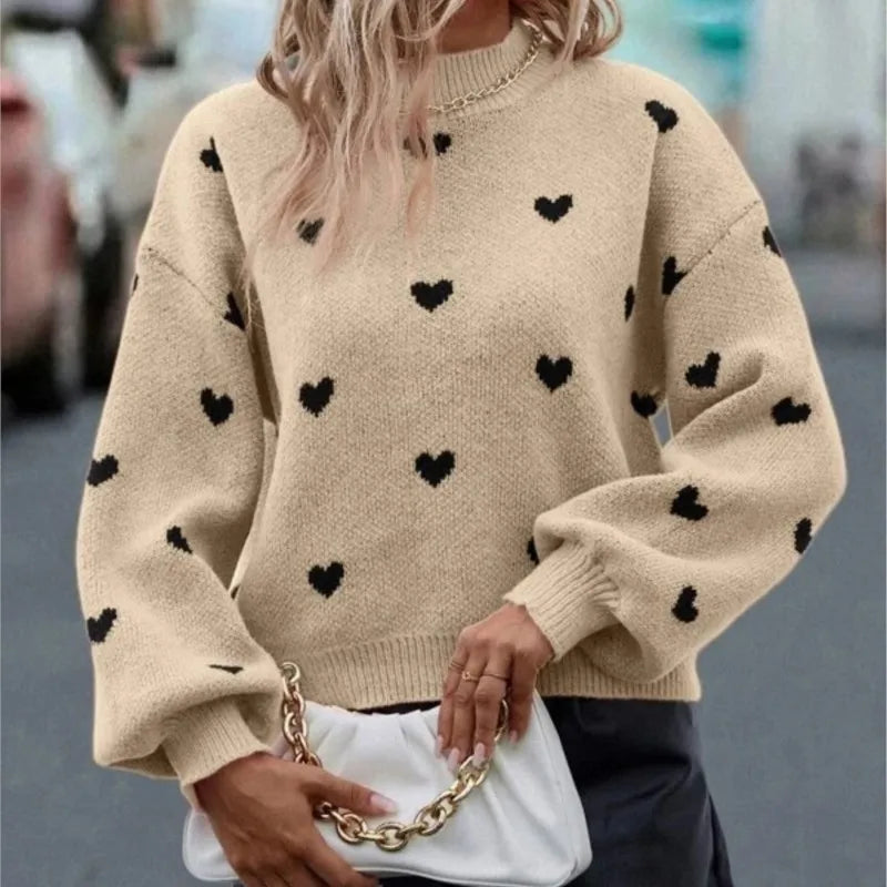 Cozy Yara Knit Sweater featuring a charming heart detail, perfect for stylish warmth in any season. - 3
