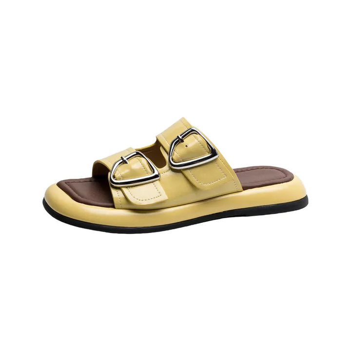 Selma Twin-Buckle Slide Sandals