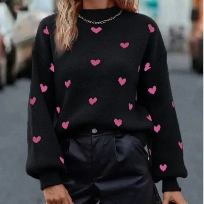 Cozy Yara Knit Sweater featuring a charming heart detail, perfect for stylish warmth in any season. - 2