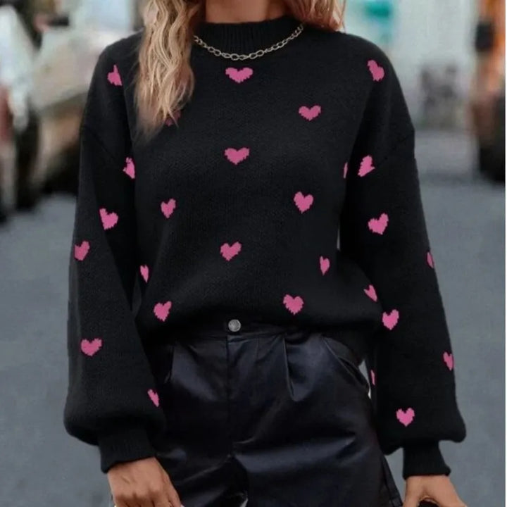 Cozy Yara Knit Sweater featuring a charming heart detail, perfect for stylish warmth in any season. - 2