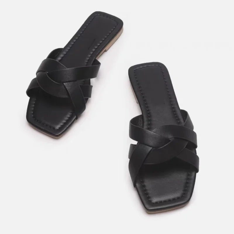 Orielle | Woven Slide Sandals