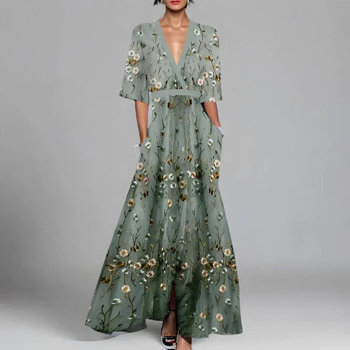 Jade Floral Maxi Dress | Comfortable Cotton Summer Dresses - 1