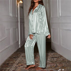 Luxe Satin Pyjama Set | Striped Design | Relaxed Fit