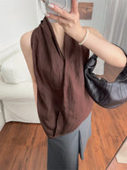 Valienne | Drape Linen Vest