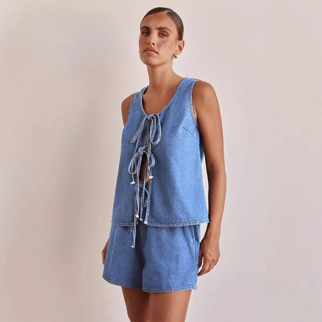 Doretta | Denim Tie Set