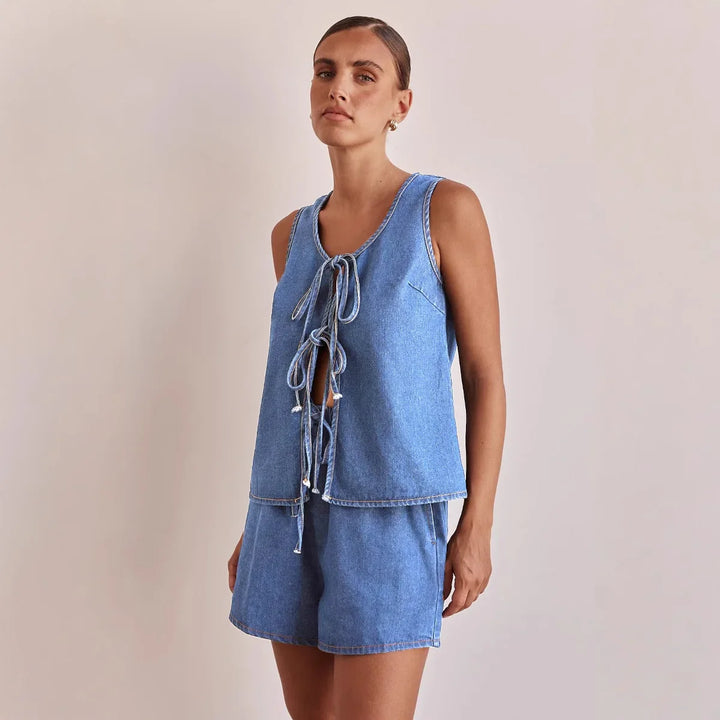 Doretta | Denim Tie Set