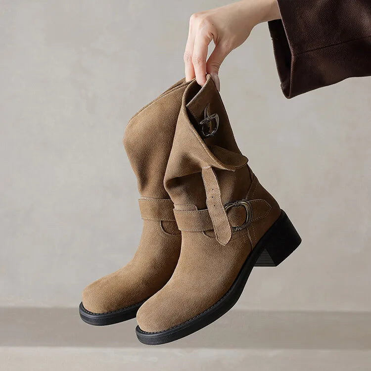 Blackthorn | Suede Buckle Boots