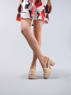 Célie | Natural Woven Heels