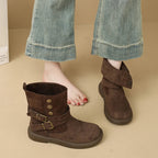 Calderon Suede Buckle Ankle Boots