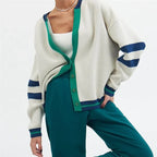 Crisp Cardigan in oversized soft cotton blend featuring stylish contrast trim, perfect for layering and adding comfort to any outfit. - 7