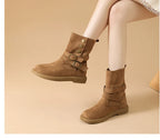 Calderon Suede Buckle Ankle Boots