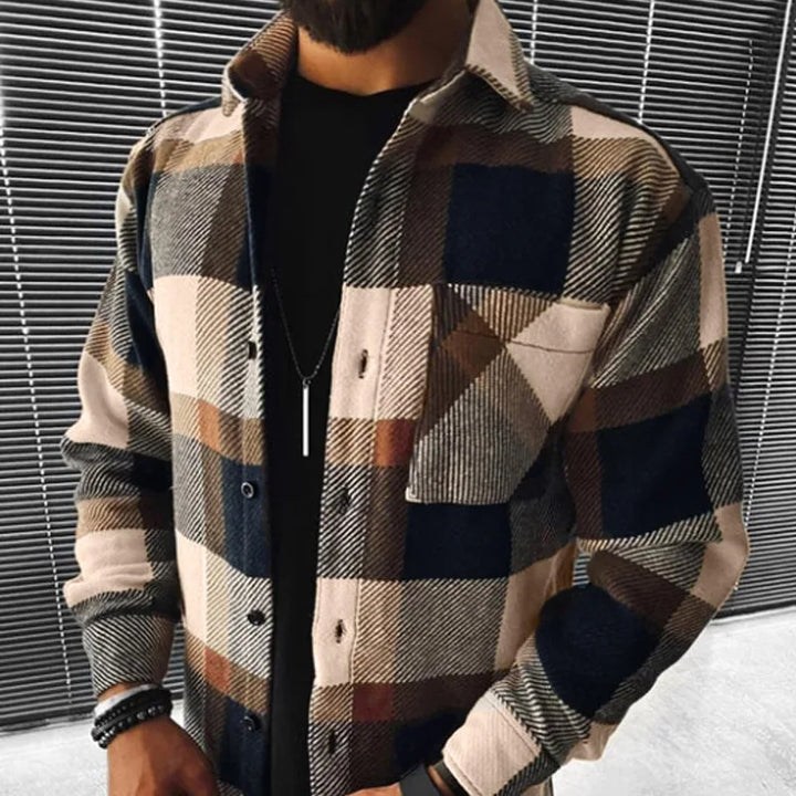 Elysian Winter Shirt featuring a stylish long-sleeve design with a classic check pattern, perfect for cozy seasonal wear. - 1